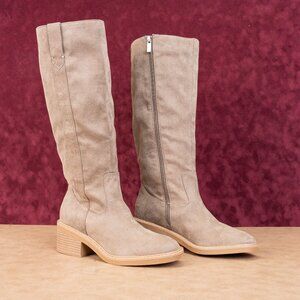 Splendid Women Vivie Sand Fabric Cottage Boho Fashion Knee Boots sz 8